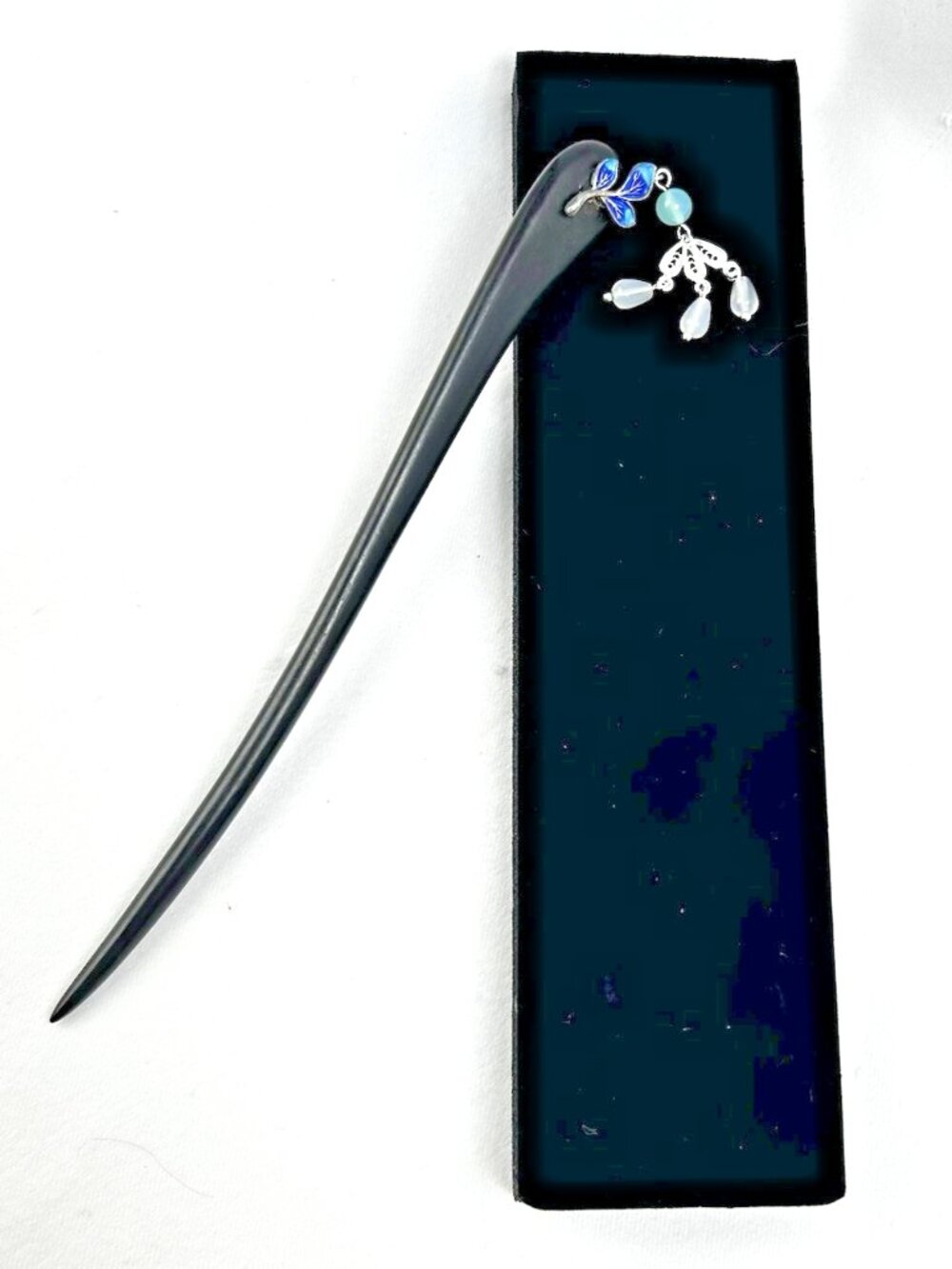 Hair Stick Blue & Silver Tassel 1 pc Women’s Hanfu Hairpin 6.5"